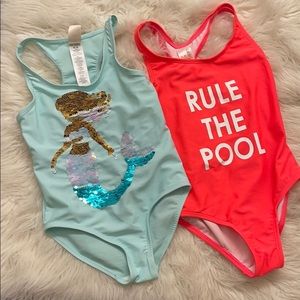 2 one piece swimsuits size 4-5